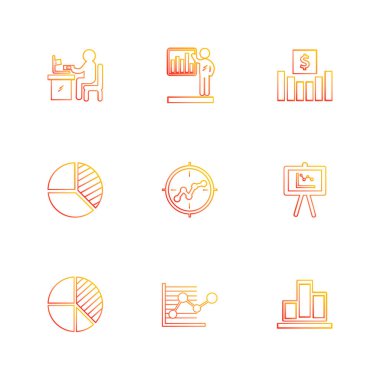 Farklı minimalist düz vektör app simgeleri