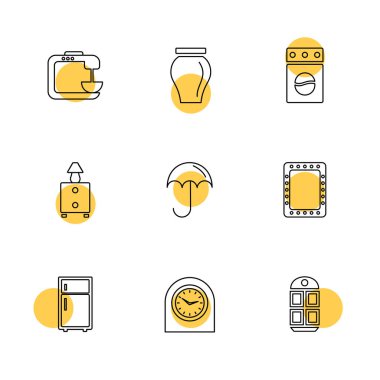 beyaz zemin üzerine minimalist düz vektör app simge kümesi