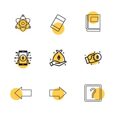 Farklı minimalist düz vektör app simgeleri