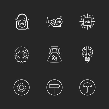 Farklı minimalist düz vektör app simgeleri