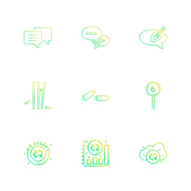 Farklı minimalist düz vektör app simgeleri