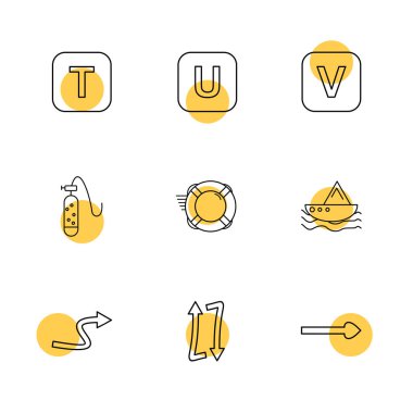 Beyaz arka plan üzerinde farklı minimalist düz vektör app simgeleri