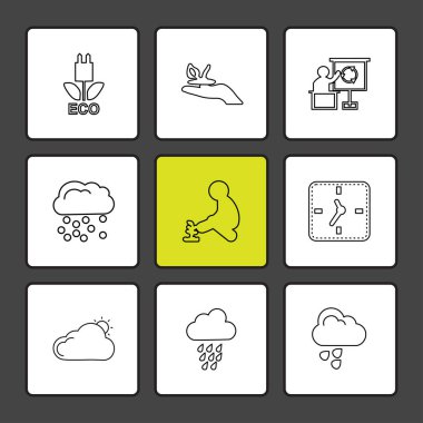 Farklı minimalist düz vektör app simgeleri