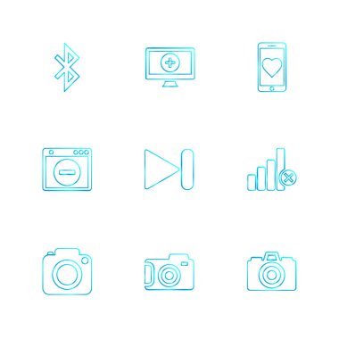 minimalist düz vektör app simgeleri beyaz arka plan üzerinde 