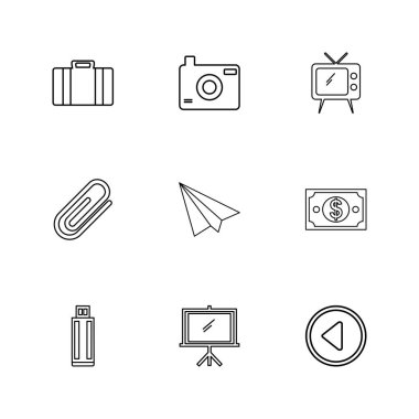 minimalist düz vektör app simgeleri beyaz arka plan üzerinde 