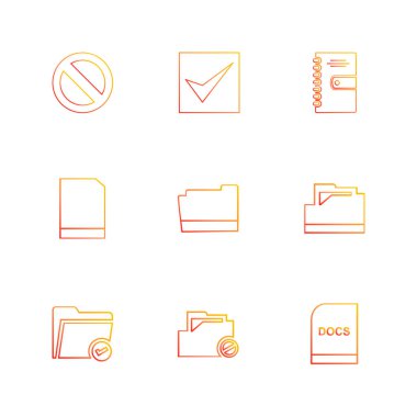 beyaz zemin üzerine minimalist düz vektör app simge kümesi