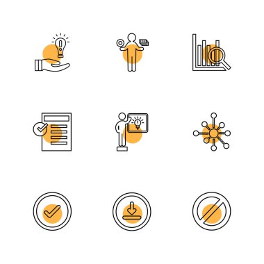 Beyaz arka plan üzerinde farklı minimalist düz vektör app simgeleri