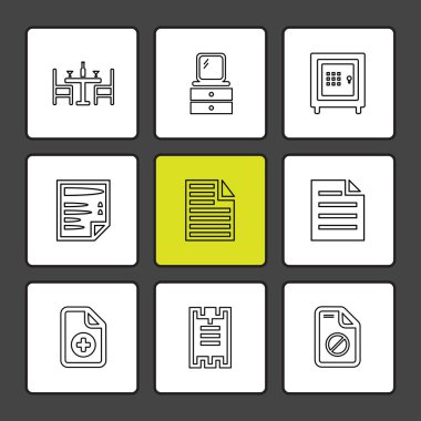 farklı minimalist düz vektör app simgeler siyah arka plan üzerine