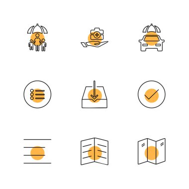 Beyaz arka plan üzerinde farklı minimalist düz vektör app simgeleri