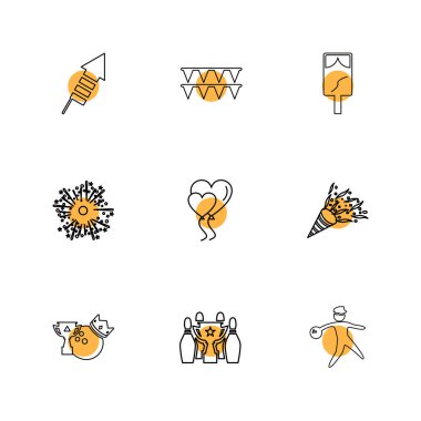 minimalist düz vektör app simgeleri beyaz arka plan üzerinde