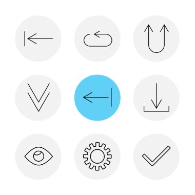 Beyaz arka plan üzerinde farklı minimalist düz vektör app simgeleri