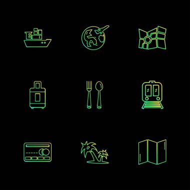 Farklı minimalist düz vektör app simgeleri