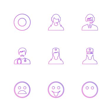 minimalist düz vektör app simgeleri beyaz arka plan üzerinde