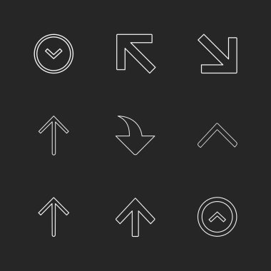 farklı minimalist düz vektör app simgeler siyah arka plan üzerine