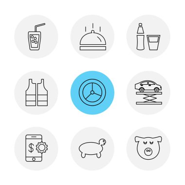 minimalist düz vektör app simge kümesi