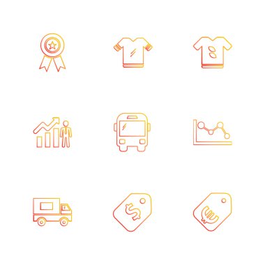 beyaz zemin üzerine minimalist düz vektör app simge kümesi