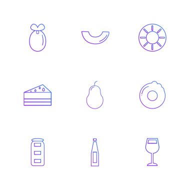 Beyaz arka plan üzerinde farklı minimalist düz vektör app simgeleri