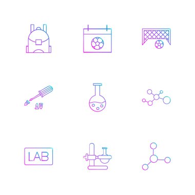 Beyaz arka plan üzerinde farklı minimalist düz vektör app simgeleri