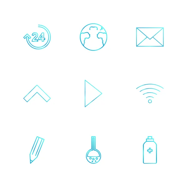 Set Van Minimalistische Platte Vector App Pictogrammen — Stockvector