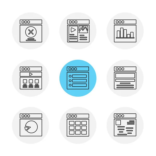 Diferentes Iconos Aplicación Vector Plano Minimalista — Vector de stock