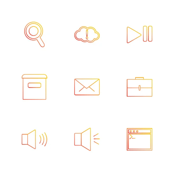 Different Minimalistic Flat Vector App Icons — Stock Vector