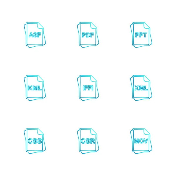 Diverse Icone Minimaliste App Vettoriali Piatte Sfondo Bianco — Vettoriale Stock