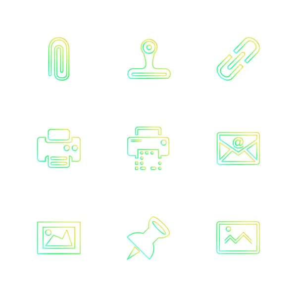 Iconos Aplicación Vector Plano Minimalista Sobre Fondo Blanco — Vector de stock