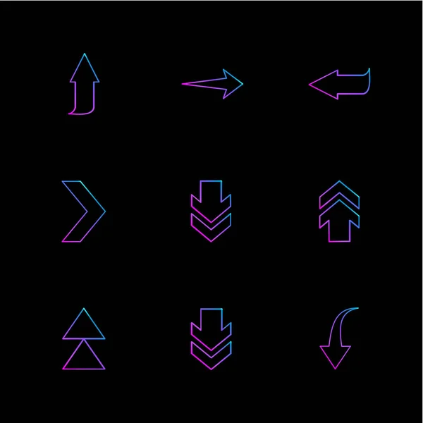 Différentes Icônes Applications Vectorielles Plates Minimalistes — Image vectorielle