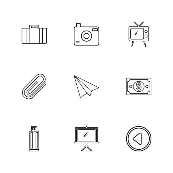 Iconos Aplicación Vector Plano Minimalista Sobre Fondo Blanco — Archivo Imágenes Vectoriales