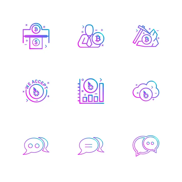 Conjunto Iconos Aplicaciones Vectores Planos Minimalistas Sobre Fondo Blanco — Vector de stock