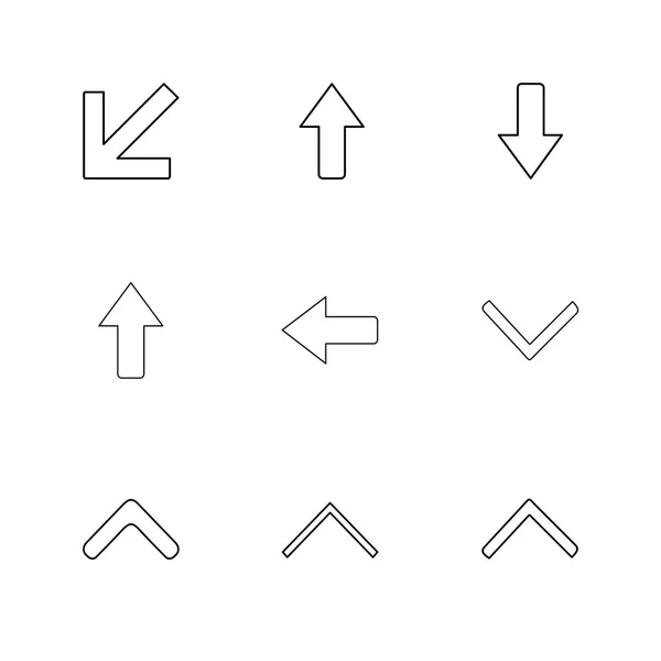 Conjunto Ícones Aplicativo Vetor Plano Minimalista —  Vetores de Stock