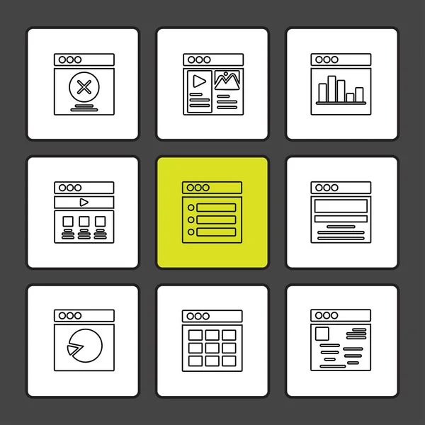 Conjunto Varios Iconos Aplicaciones Vectoriales — Vector de stock