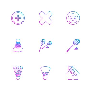 beyaz zemin üzerine minimalist düz vektör app simge kümesi