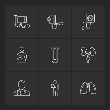 minimalist düz vektör app simgeler siyah arka plan üzerine 