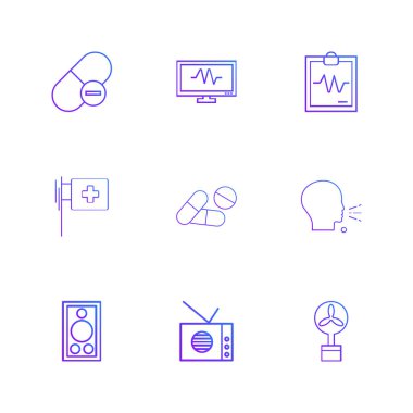minimalist düz vektör app simge kümesi