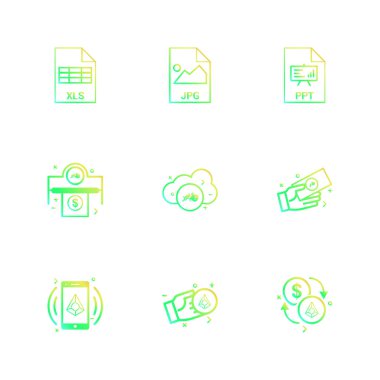 Farklı minimalist düz vektör app simgeleri