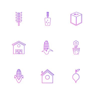 minimalist düz vektör app simge kümesi