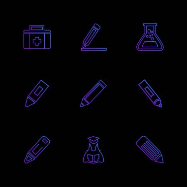 Farklı minimalist düz vektör app simgeleri