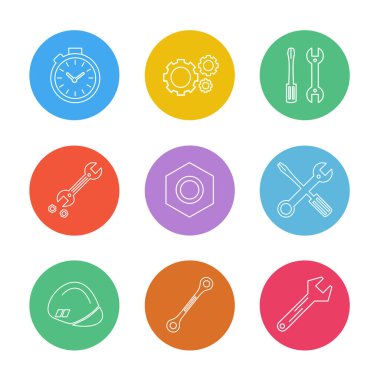 Farklı minimalist düz vektör app simgeleri