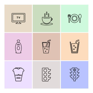 Farklı minimalist düz vektör app simgeleri