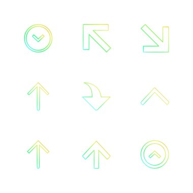 Beyaz arka plan üzerinde izole minimalist düz vektör app simgeleri