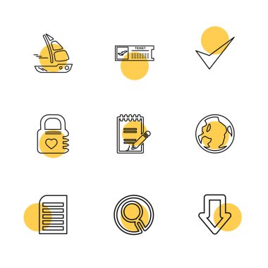 Beyaz arka plan üzerinde izole minimalist düz vektör app simgeleri