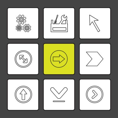 Farklı minimalist düz vektör app simgeleri