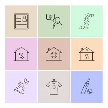 Farklı minimalist düz vektör app simgeleri