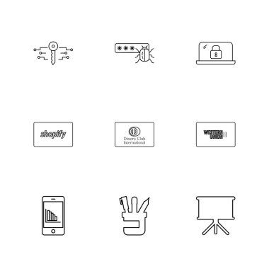 Farklı minimalist düz vektör app simgeleri