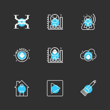 Farklı minimalist düz vektör app simgeleri