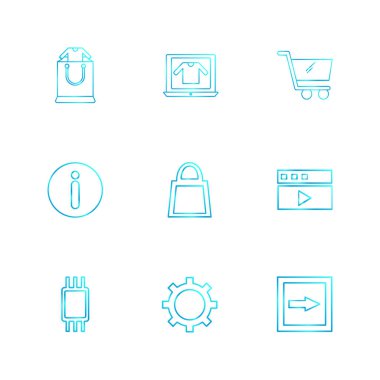 Beyaz arka plan üzerinde izole minimalist düz vektör app simgeleri