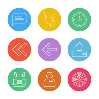 Beyaz arka plan üzerinde izole minimalist düz vektör app simgeleri