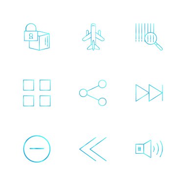 Farklı minimalist düz vektör app simgeleri