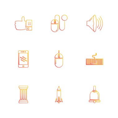 minimalist düz vektör app simgeleri beyaz arka plan üzerinde